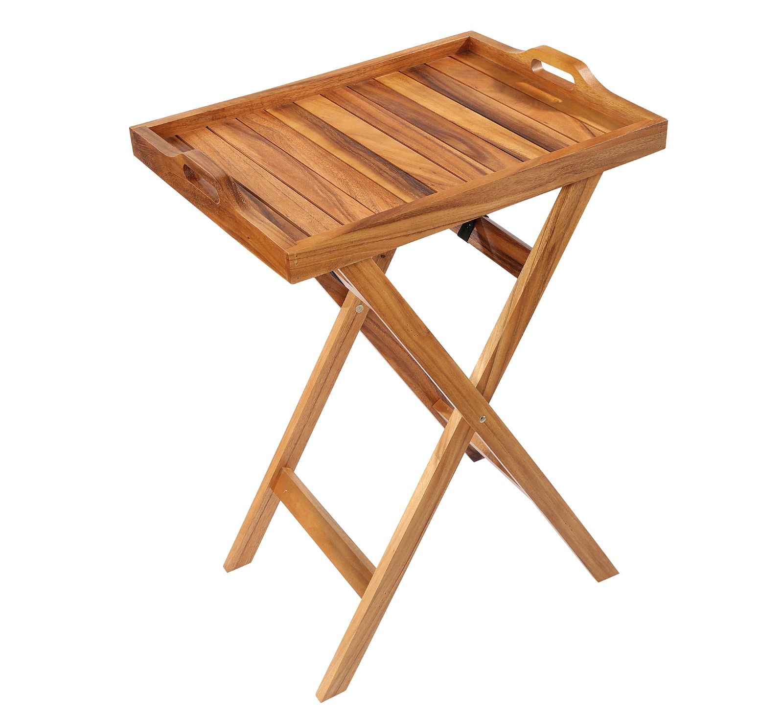059274_  Servírovací podnos se skládacím stojanem 60x45x7 cm akátové dřevo Zassenhaus (111)